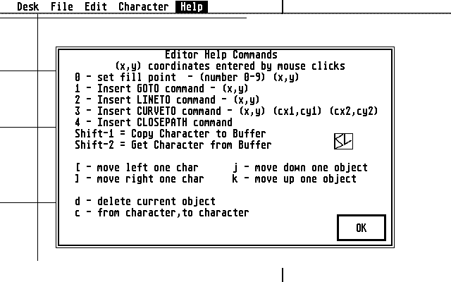 Font Edit atari screenshot